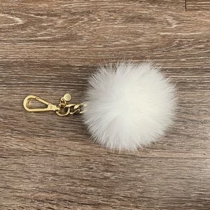 Mini white rabbit fur keychain